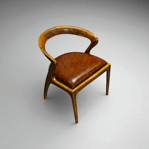 Handcrafted Wooden Dining Chair with Arms: Modern Kitchen & Living Room Seating