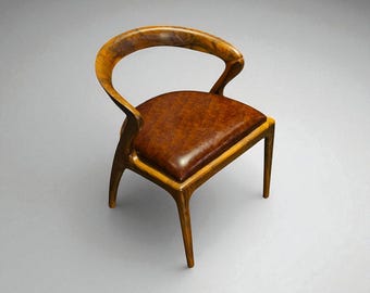 Handcrafted Wooden Dining Chair with Arms: Modern Kitchen & Living Room Seating