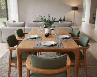 Walnut Dining Table: Handcrafted Modern Wood Kitchen Table