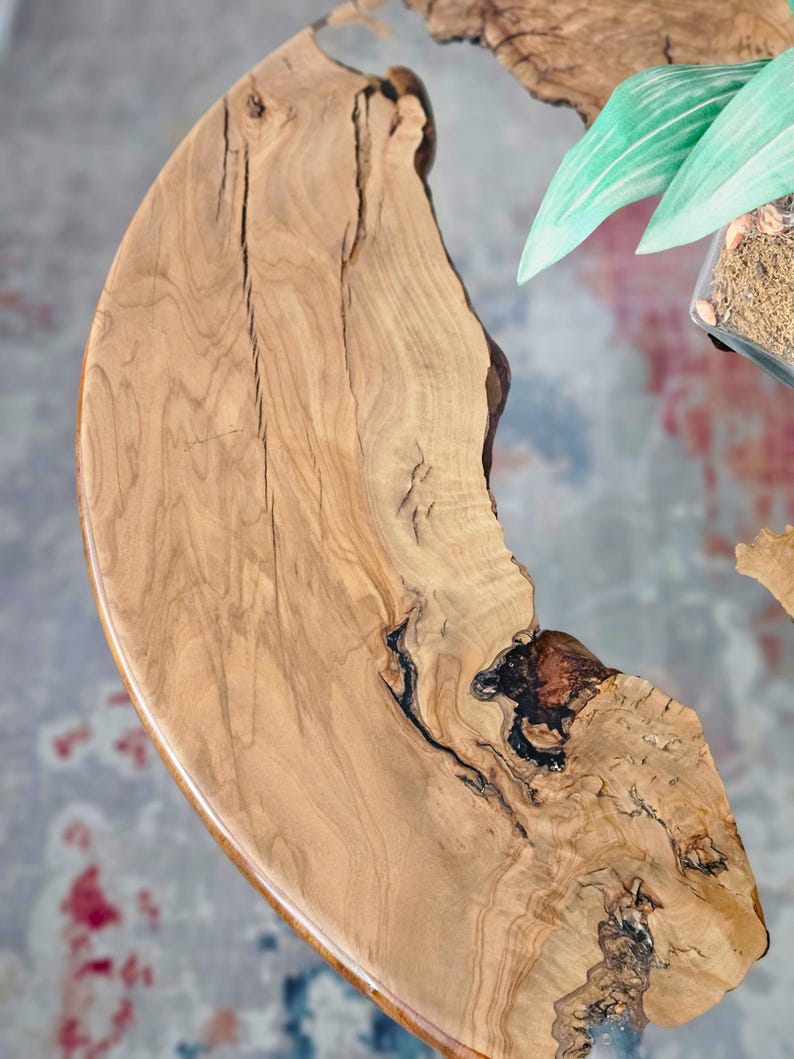 Personalized Epoxy Resin Coffee Table From Walnut Wood, Epoxy Coffee