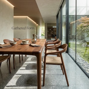 Solid Walnut Dining Table Modern Handmade Kitchen Breakfast Furniture