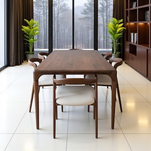 Live Edge Walnut Dining Table: Handcrafted Modern Wood Furniture