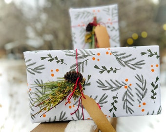 Fresh Evergreen Gift Wrap Embellishments