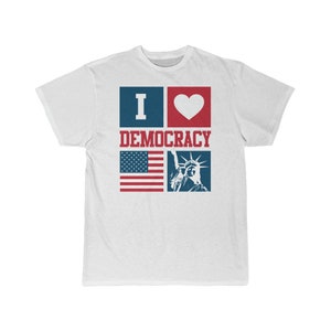 I Love Democracy Red Men&#39;s Short Sleeve Tee
