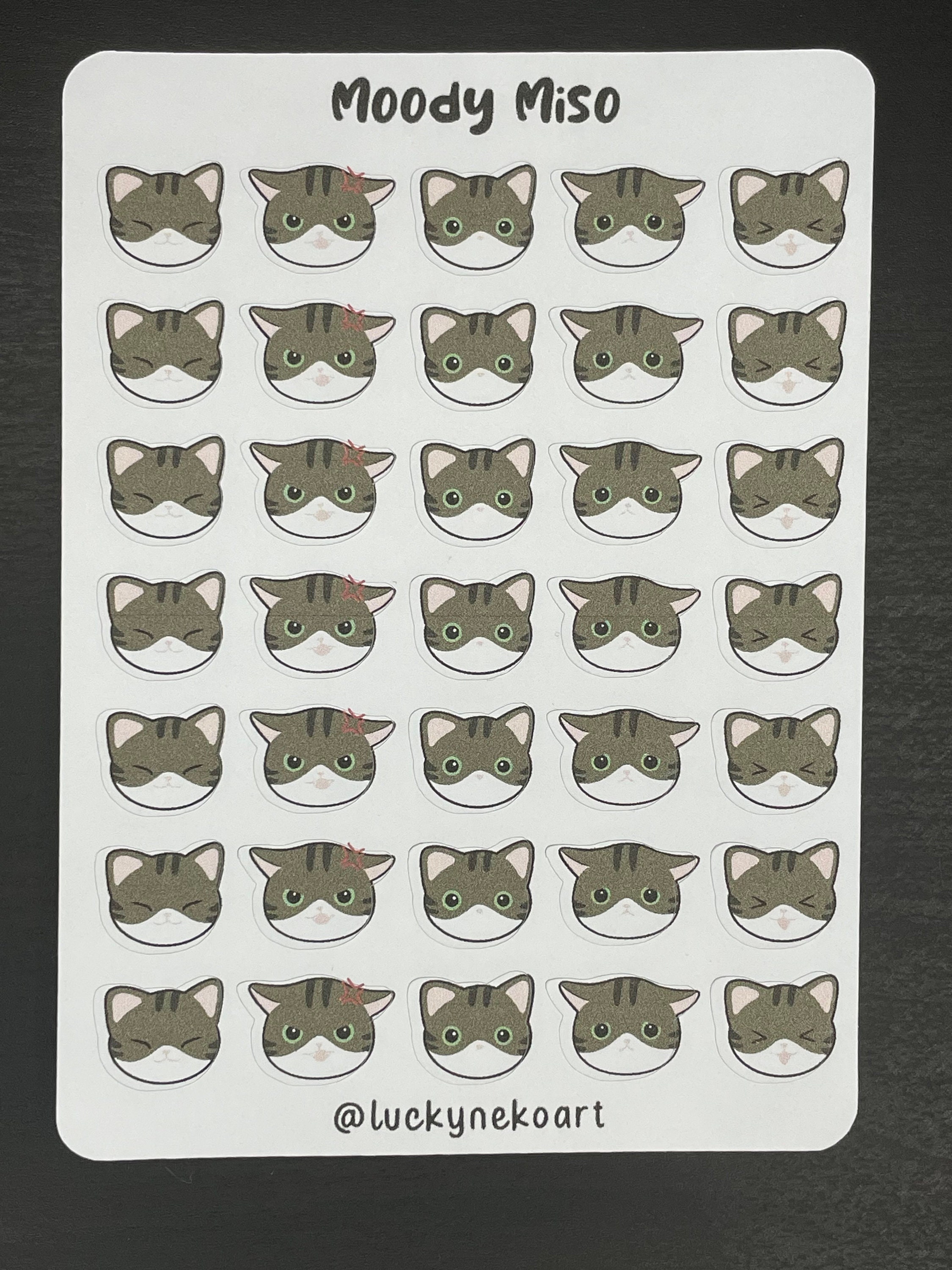 Moody Cat Stickers | Journal Sticker | Planner Stickers | Mood Stickers ...