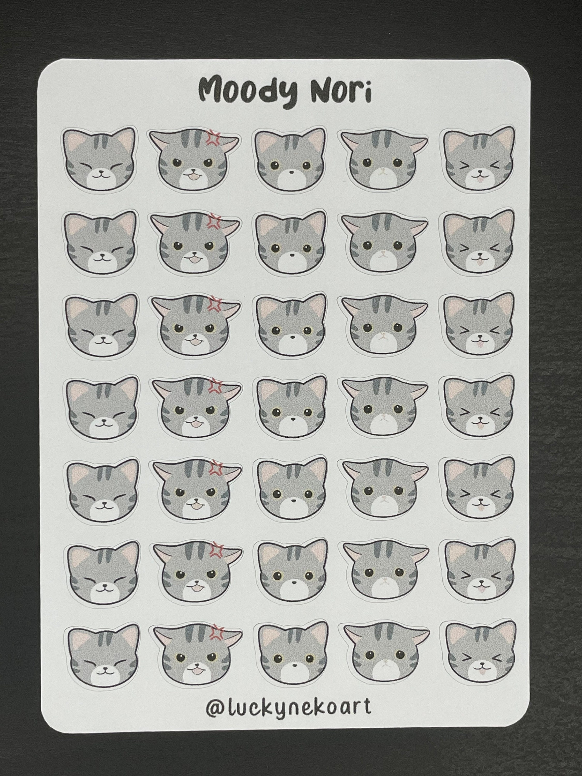 Moody Cat Stickers | Journal Sticker | Planner Stickers | Mood Stickers ...