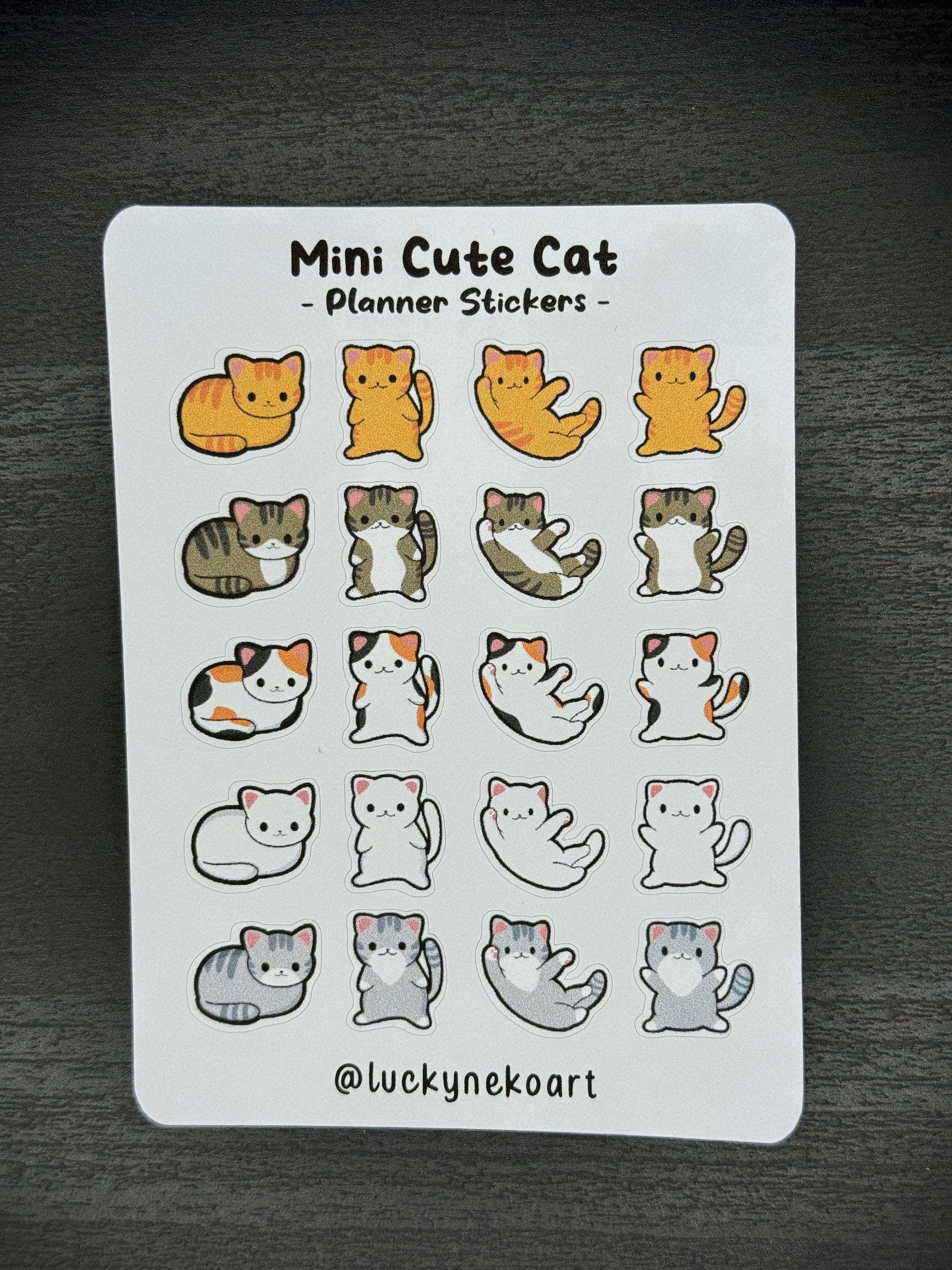 Mini Cute Cat Planner Stickers | Journal Stickers | Cute Cat | Animal ...