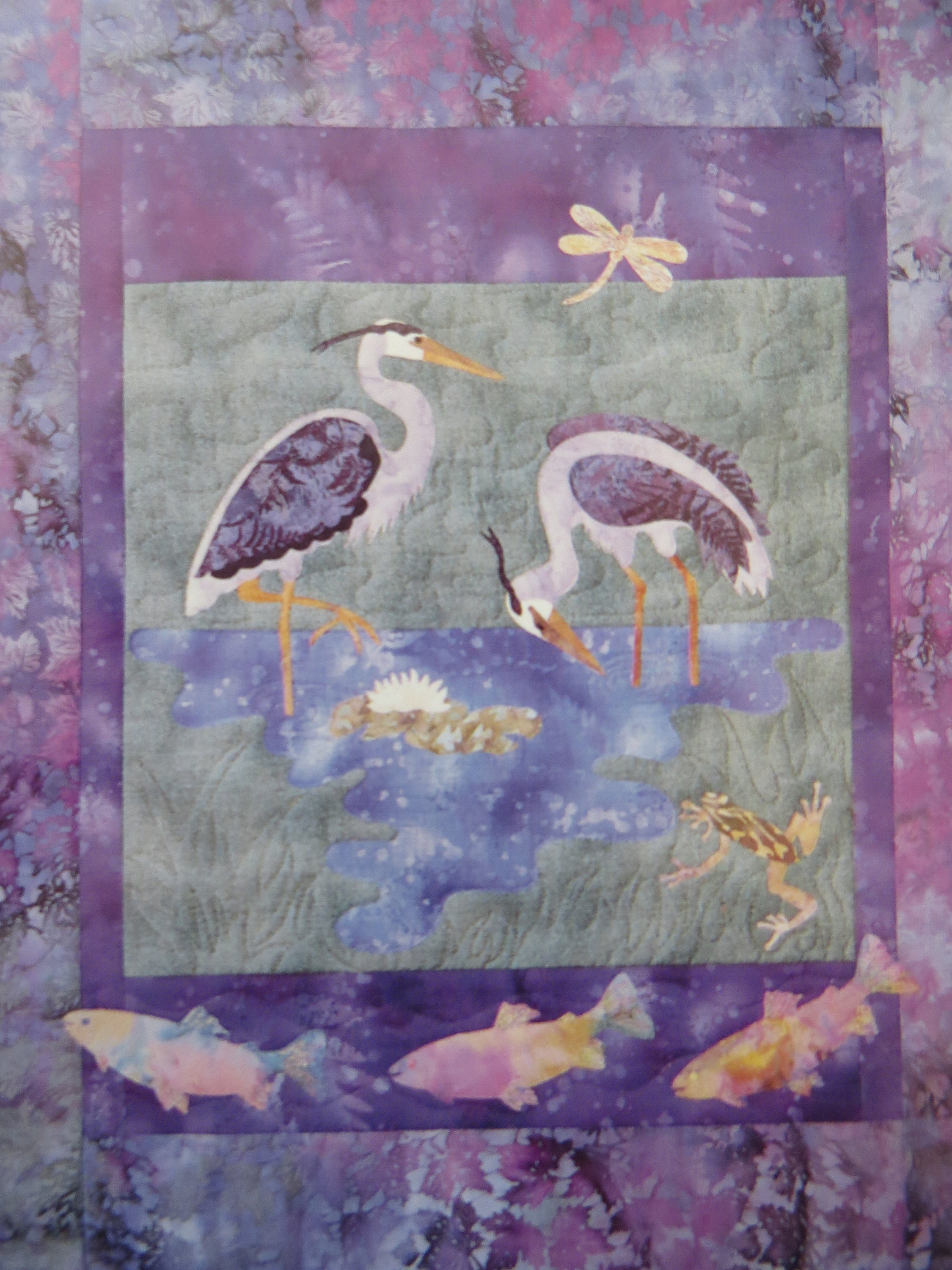 Heron Pattern Print Quilt