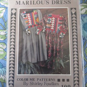 Marilou&#39;s dress pattern, patchwork bodice and sleeves by Shirley Fowlkes
