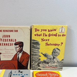 Vintage Kinderbücher: John Fitzgerald Kennedy Französisches Kinderbuch - Das Beste in Kinderbüchern - Tiergeschichten zum Vorlesen - 50er / 60er Jahre Kinderbücher