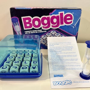 Jogo de palavras Boggle de 3 minutos, vintage de 1992, da Parker Brothers; nº 0384