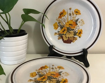 Vintage Baycrest Stoneware Side Plates – Floral Thanksgiving Decor, Set of 2