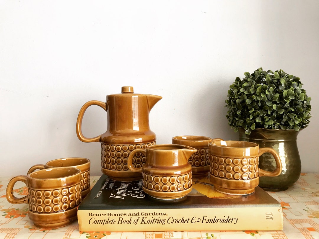 1960s Vintage Brown Ceramic Teapot Set by Ernesto Imports Etsy