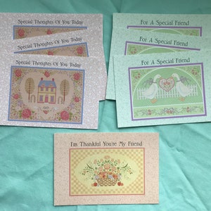 Lot de cartes de voeux vintage-cartes religieuses vintage-pensées spéciales de vous aujourd'hui-pour un ami spécial-reconnaissant que vous êtes mon ami-éphémère