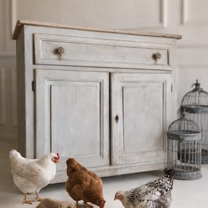 Buffet ancien de style campagnard - Crédence rustique italienne fin XIXe siècle - Meuble primitif à patine - Mobilier de campagne français