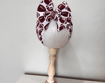 Football Head Wrap: Oversized Bow, Stretchy Fabric