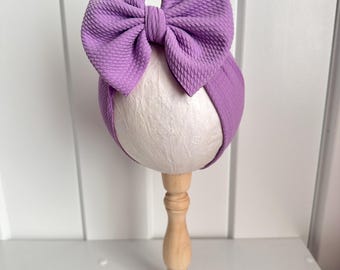 Lilac Oversized Bow Headband – Newborn Head Wrap