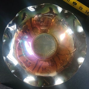 Jeannette Glass Iris and Herringbone Bowl
