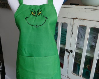 The Grinch Embroidered Apron