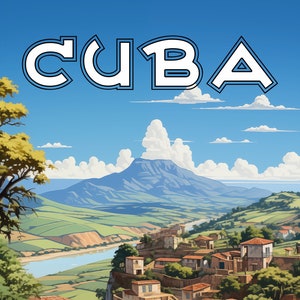 Havana Cuba Print, Cuba Travel Poster, Retro, Wall Decor, Vintage Travel Print, Colorful, PRINTABLE Art, INSTANT DOWNLOAD, Large Wall Art
