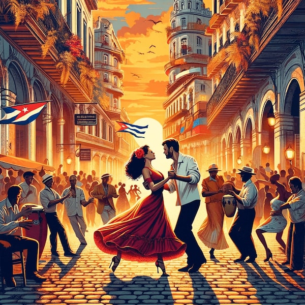 Havana Cuba Print, Travel Poster, Retro, Wall Decor, Vintage Travel Print, Colorful, PRINTABLE Art, INSTANT DOWNLOAD, Large Wall Art