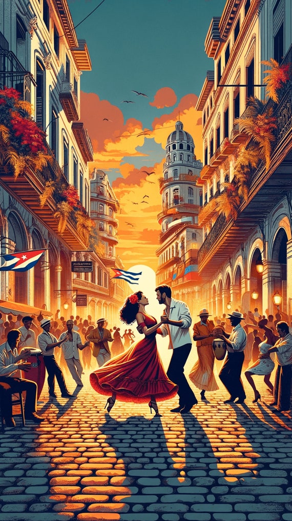 Havana Cuba Print, Travel Poster, Retro, Wall Decor, Vintage