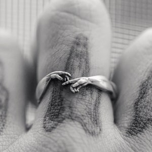 Hand of God Giving Life to Adam Ring Creation of Adam Hand Ring, Michelangelo Artistic Ring, Cool Pinky Ring, Renaissance Religious Jewelry