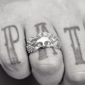 Aphrodite Eyes One Of A Kind Ring, Goddess Venus Ring in Roman Mythology, Ancient Greek Ring in Sterling Silver, Fantasy Ring For Men Gift