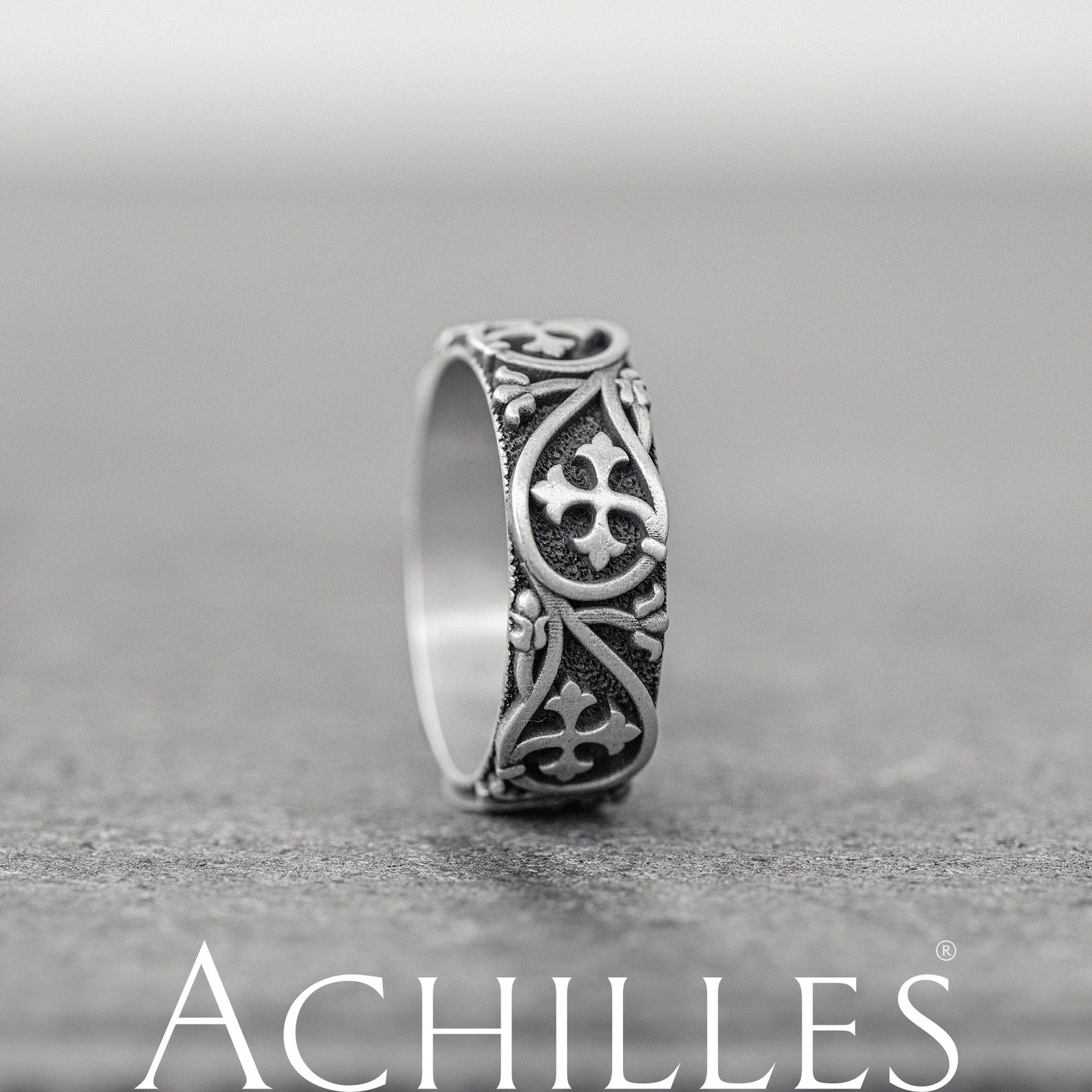 Cross Engraved Sterling Silver Ring, Handmade Christian Promise Band - Etsy