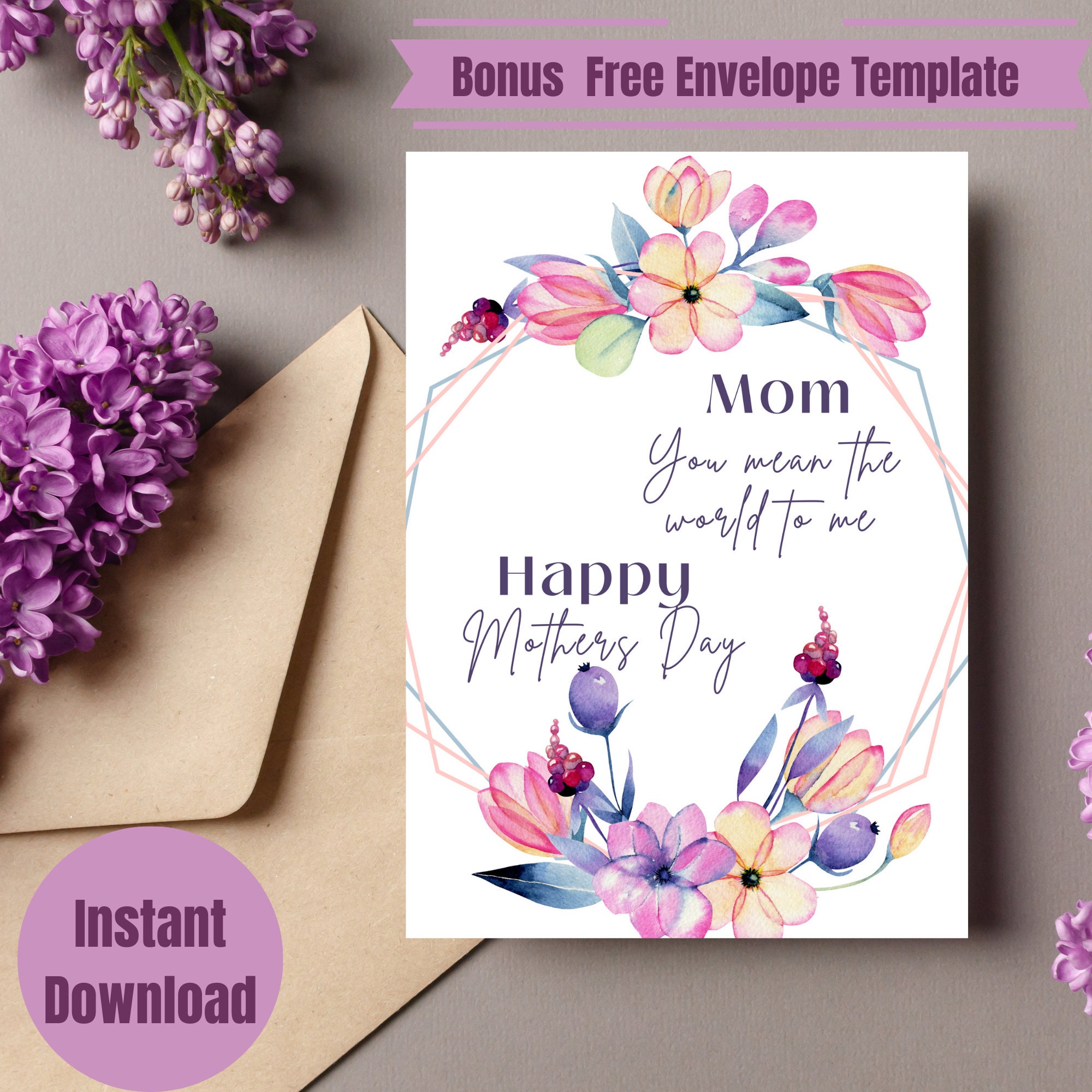 Printable Mother's Day Card Instant Digital Download - Etsy