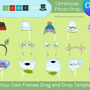 Christmas Photo Prop Canva Frames, Commercial and Personal, Custom Fillable Silhouettes, Drag and Drop, Editable, Add Your Own Picture