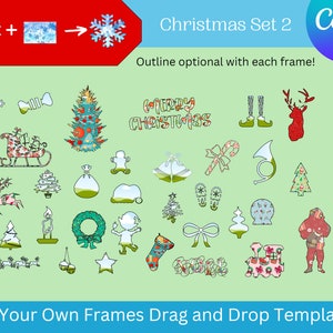 Christmas Canva Frames, Commercial and Personal, Custom Fillable Silhouettes, Drag and Drop, Editable, Add Your Own Picture Set 2