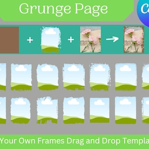 Grunge Page Canva Frames, Weathered Border, Commercial & Personal, Custom Fillable, Drag and Drop, Editable, Add Your Own Picture