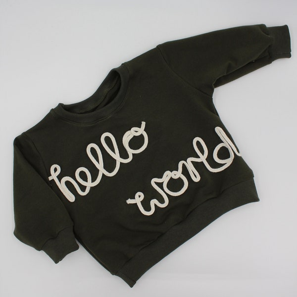 "Hallo wereld" trui | trui newborn | sweatshirt