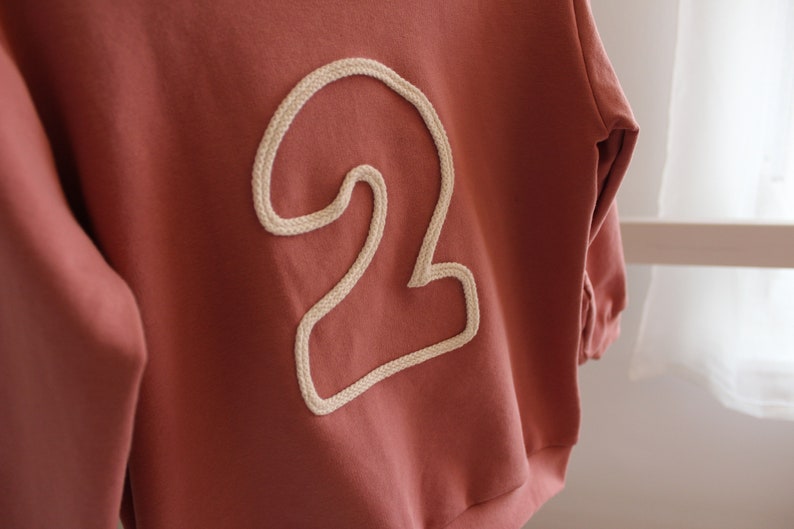 Sweatshirt number / sweater birthday / first birthday / second birthday / third birthday / personalized / sweater number / cord image 8