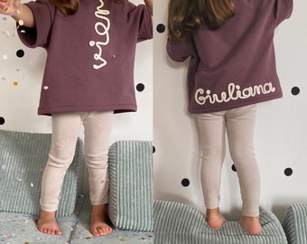 Oversize T-Shirt Geburtstag mit Name / erster Geburtstag / zweiter Geburtstag / dritter Geburtstag / personalisiert / Pullover Zahl Kordel
