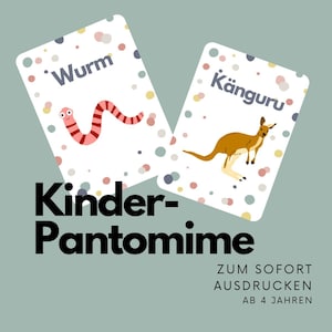 Pantomime Spiel für Kinder ab 4 Jahren | Partyspiel Kinder | Spiel Kindergeburtstag zum ausdrucken