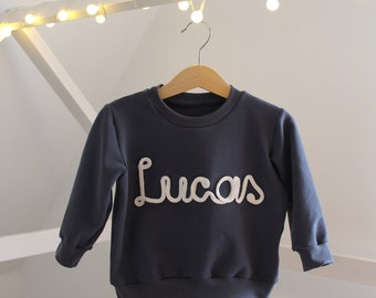 Sweatshirt / sweater name / first birthday / second birthday / third birthday / personalized / cord