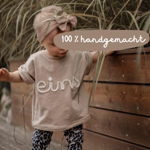 Oversize T-Shirt Geburtstag / erster Geburtstag / zweiter Geburtstag / dritter Geburtstag / personalisiert / Pullover Zahl Kordel horizontal