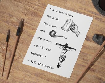 G.K. Chesterton Quote Card for Catholic Dad - Printable Birthday Gift for him