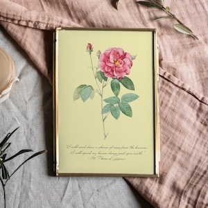St. Therese Quote Floral Art Print: Catholic Wall Decor (Digital Download)