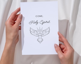 Catholic Confirmation Card Printable – “Come, Holy Spirit” | Instant Download | 5x7 Folded Card