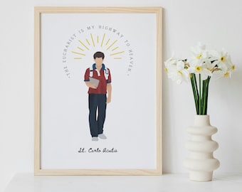 Saint Carlo Acutis Eucharist Quote Art: Catholic Confirmation Gift (PDF Download