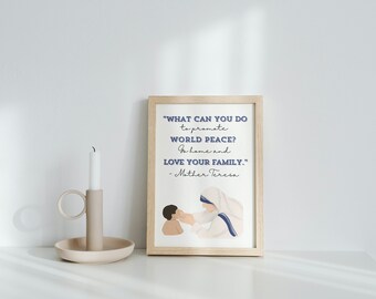 Mother Teresa Quote Print: Catholic Home Decor Gift (Digital Download)