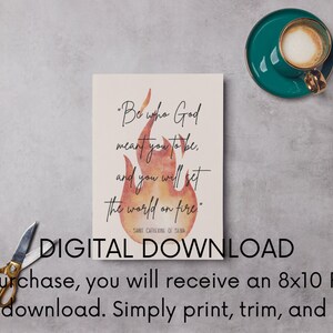 Catholic Wall Art - St. Catherine of Siena Printable Quote - Digital ...