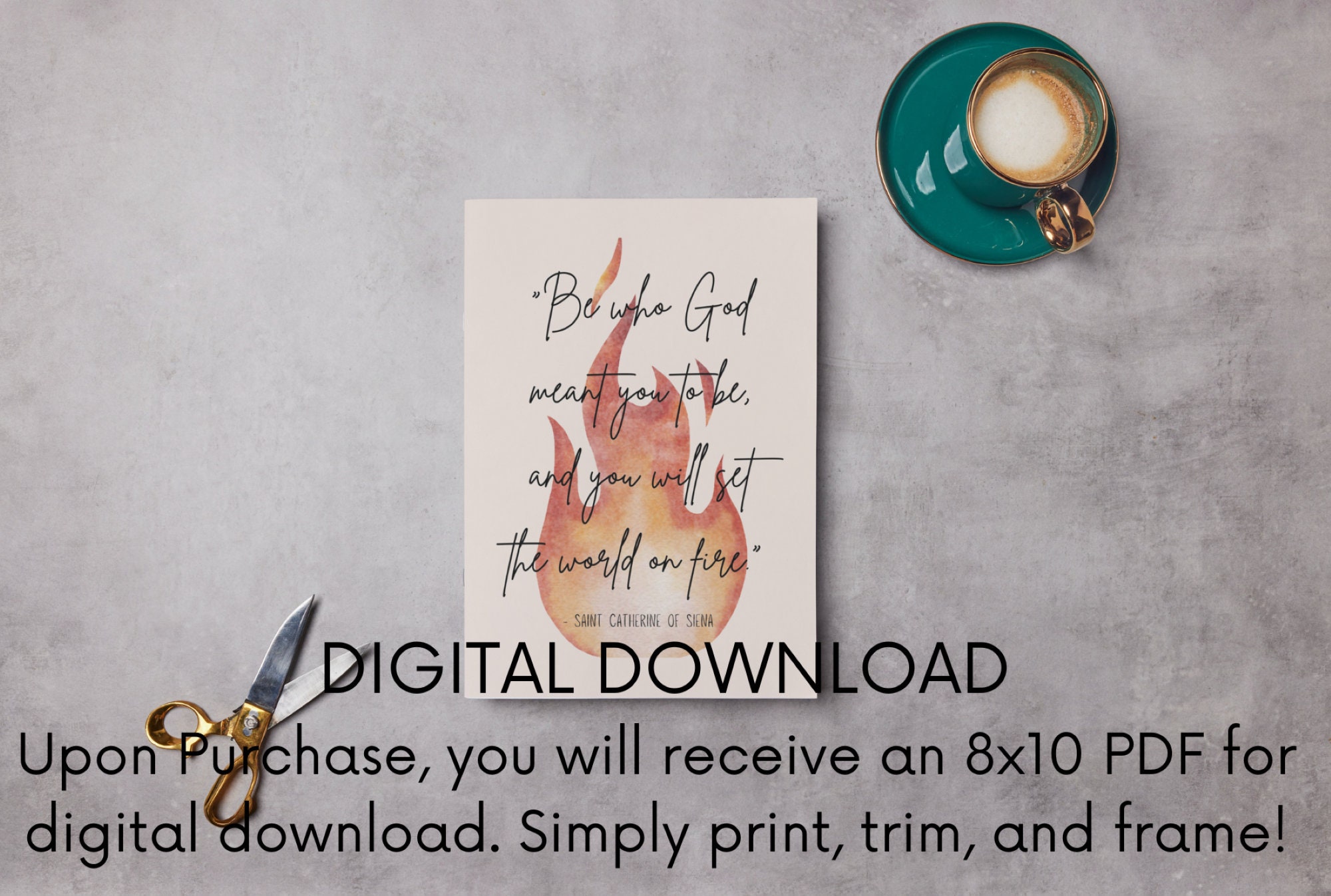 Catholic Wall Art - St. Catherine of Siena Printable Quote - Digital ...