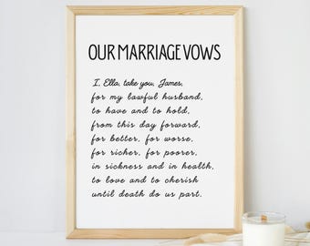Catholic Wedding Vows Print | Editable Template | Christian Wall Art | Printable Anniversary Gift