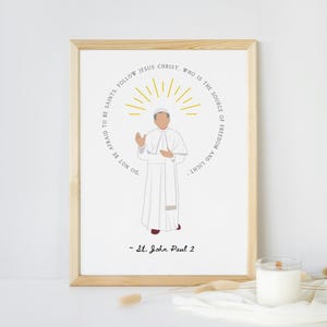 Stampa di San Giovanni Paolo II, arredamento per la casa cattolico, citazioni di santi, arte murale stampabile, citazione di JP2 per regalo di Cresima, poster con download immediato