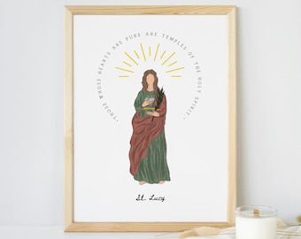 St. Lucy Catholic Printable Wall Art | Religious Digital Download