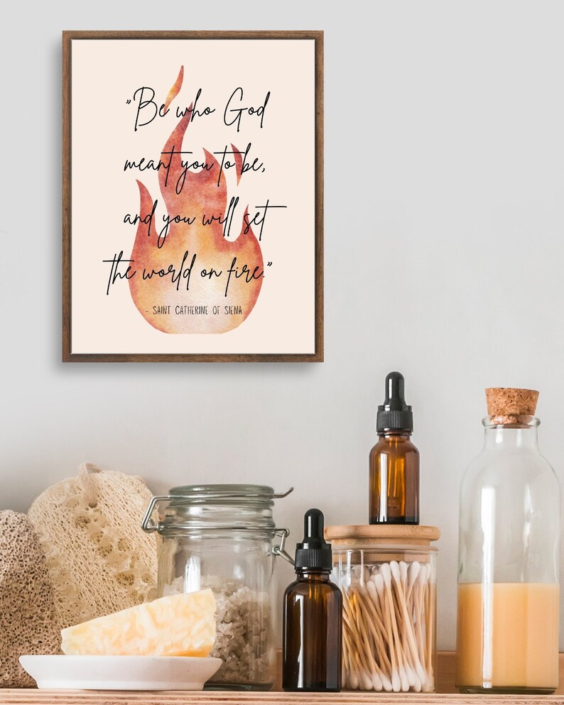 Catholic Wall Art - St. Catherine of Siena Printable Quote - Digital ...